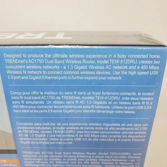 TRENDnet‎ TEW-812DRU AC1750 Dual Band Wireless Router 4 Port Gigabit USB LED - Picture 9 of 13